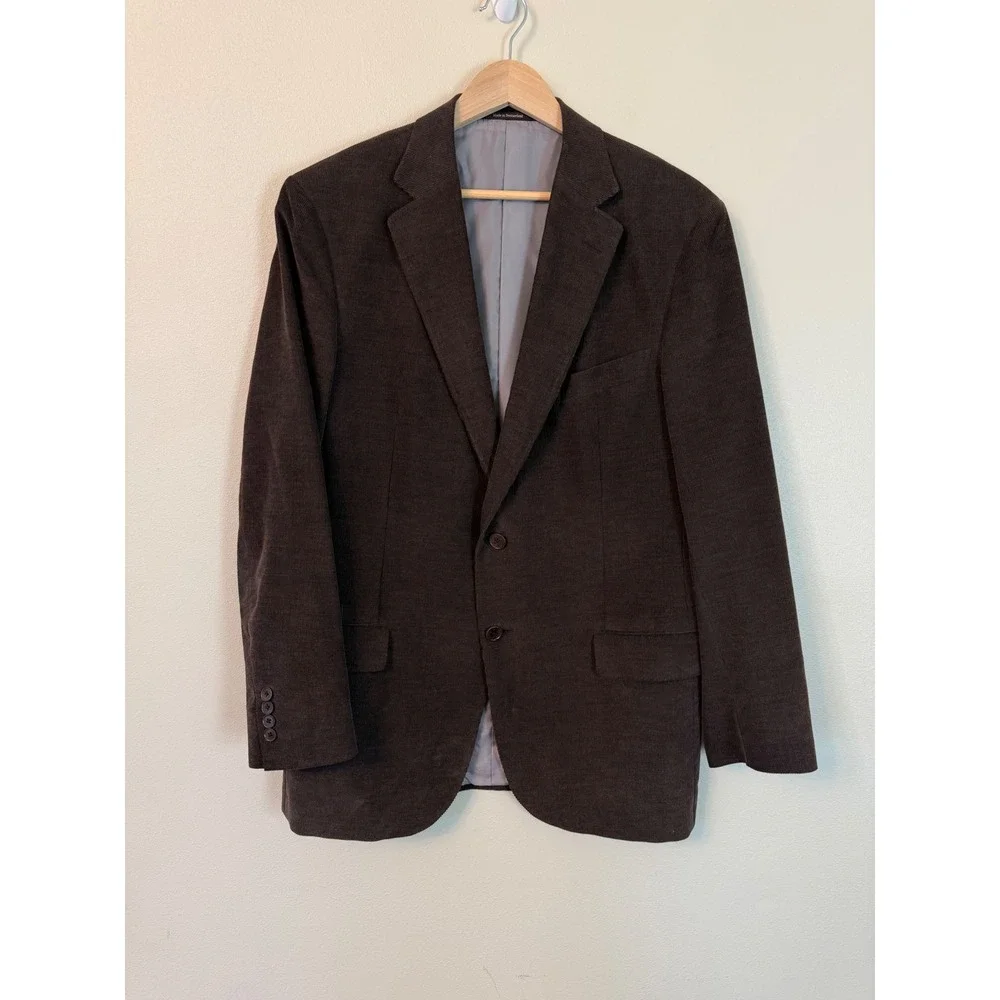 Ermenegildo Zegna Travel Corduroy Sport Coat Blazer Brown 54R